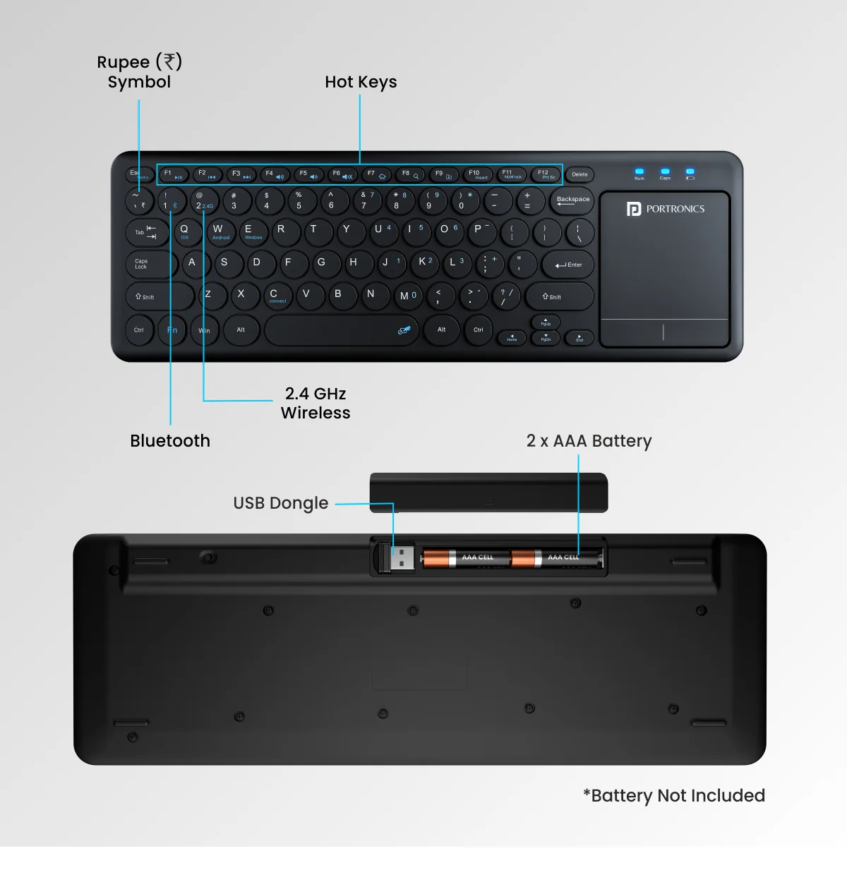 Bubble Pro Wireless Keyboard with Touchpad - Image 5
