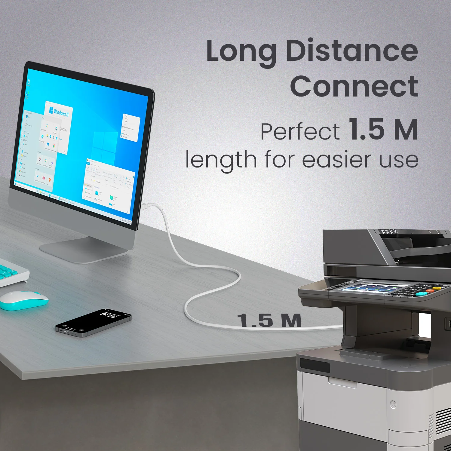 Printlink 1.5 - USB A To USB B For Printer 1.5M Cable - Image 6
