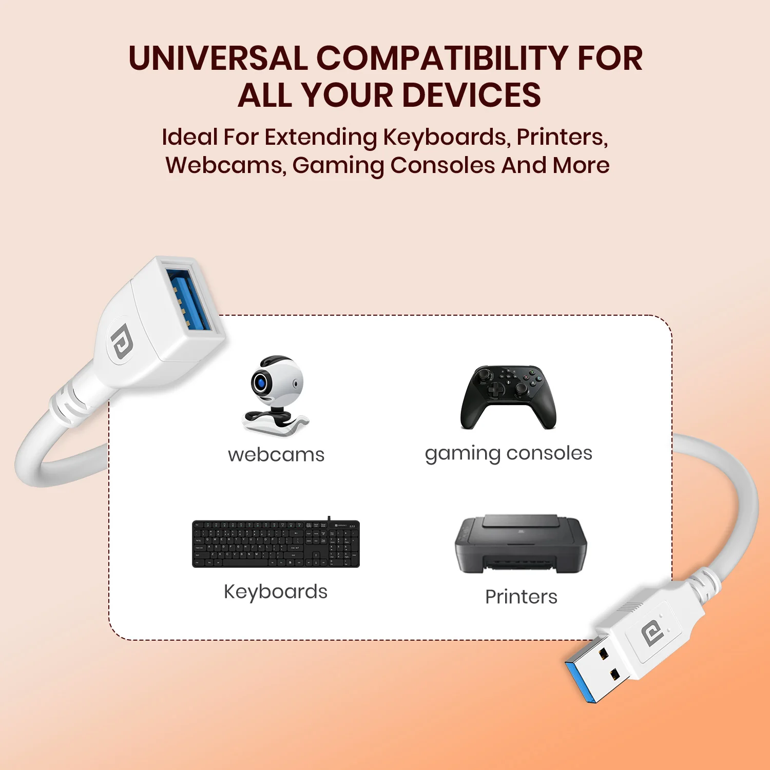 Uniconnect - USB Male To USB Female 3A  5M Cable - Image 4