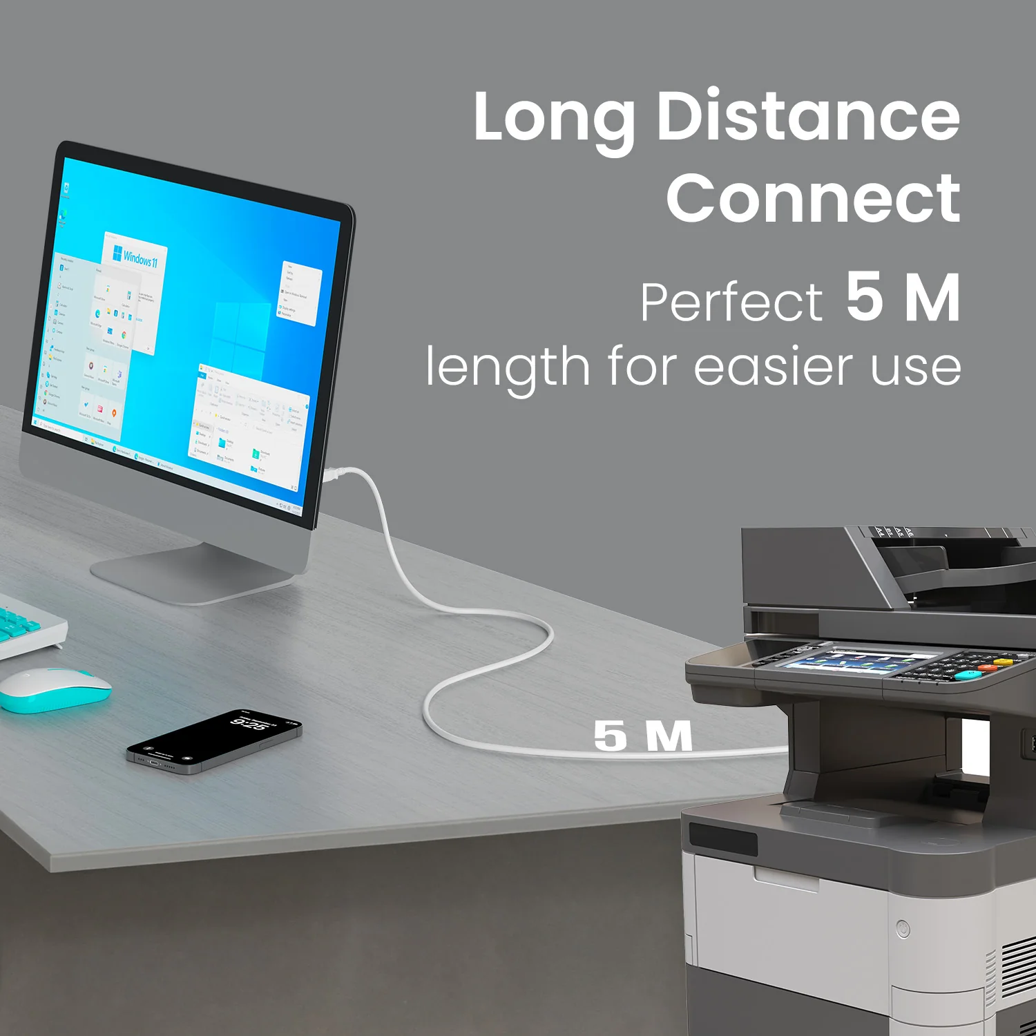 Printlink 5 - USB A To USB B For Printer 5M Cable - Image 6